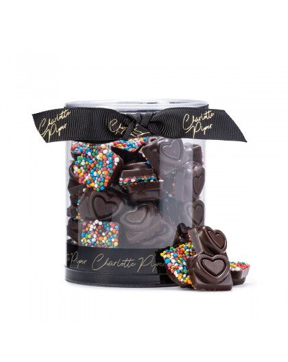 Charlotte Piper Tiny Hearts Dark Chocolate with Sprinkles 130g